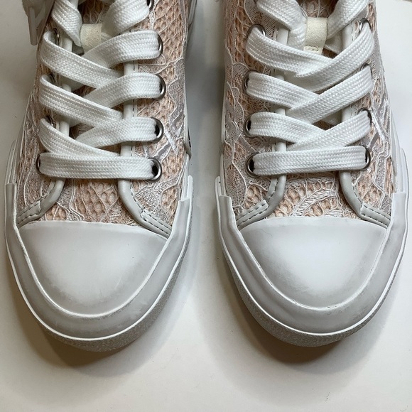ASH Ghibly Lace High-Top Platform Sneakers in Pinksalt/White Size 5.5 - Picture 3 of 13